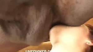 Phoebe is having her pussy violated by a huge dick